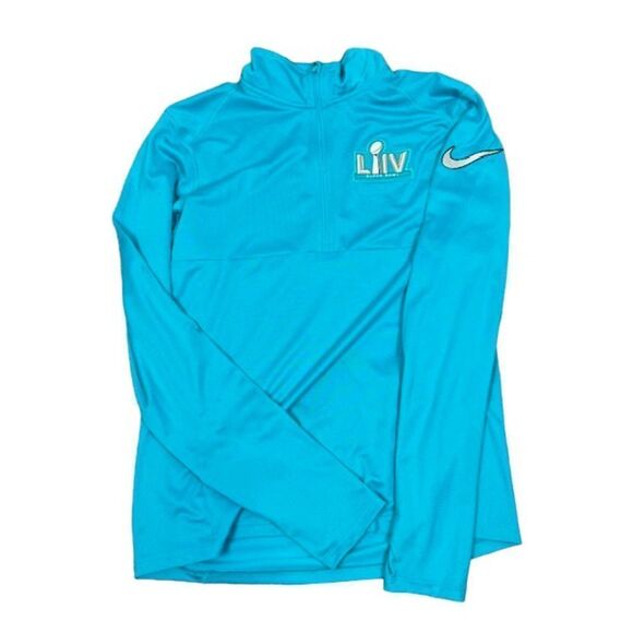 Nike Dri-Fit NFL Superbowl LIV for Air Jordan Half Zip Performance Top Aqua Lg - Picture 1 of 9